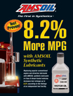 8.2% More MPG With AMSOIL Synthetic Lubricants