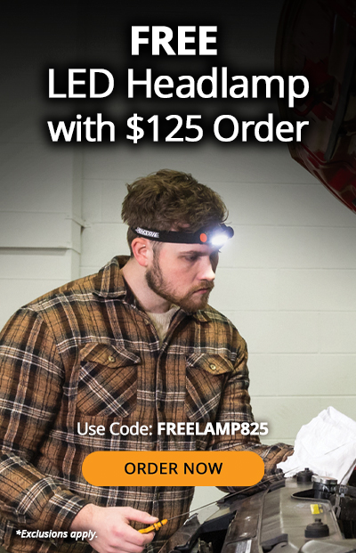 Free led headlamp with $125 order. Use Code: FREELAMP825. Order Now. *Exclusions apply.