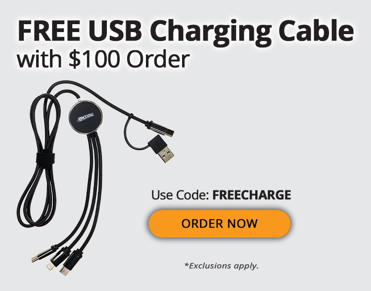 Free USB charging cable with $100 order. Use Code: FREECHARGE. Order now. *Exclusions apply.